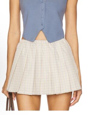 Lovers and Friends Alaina Mini Skirt in Yellow Plaid